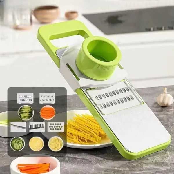 5 - in - 1 Stainless Steel Veg Cutter & Grater - Neatlume