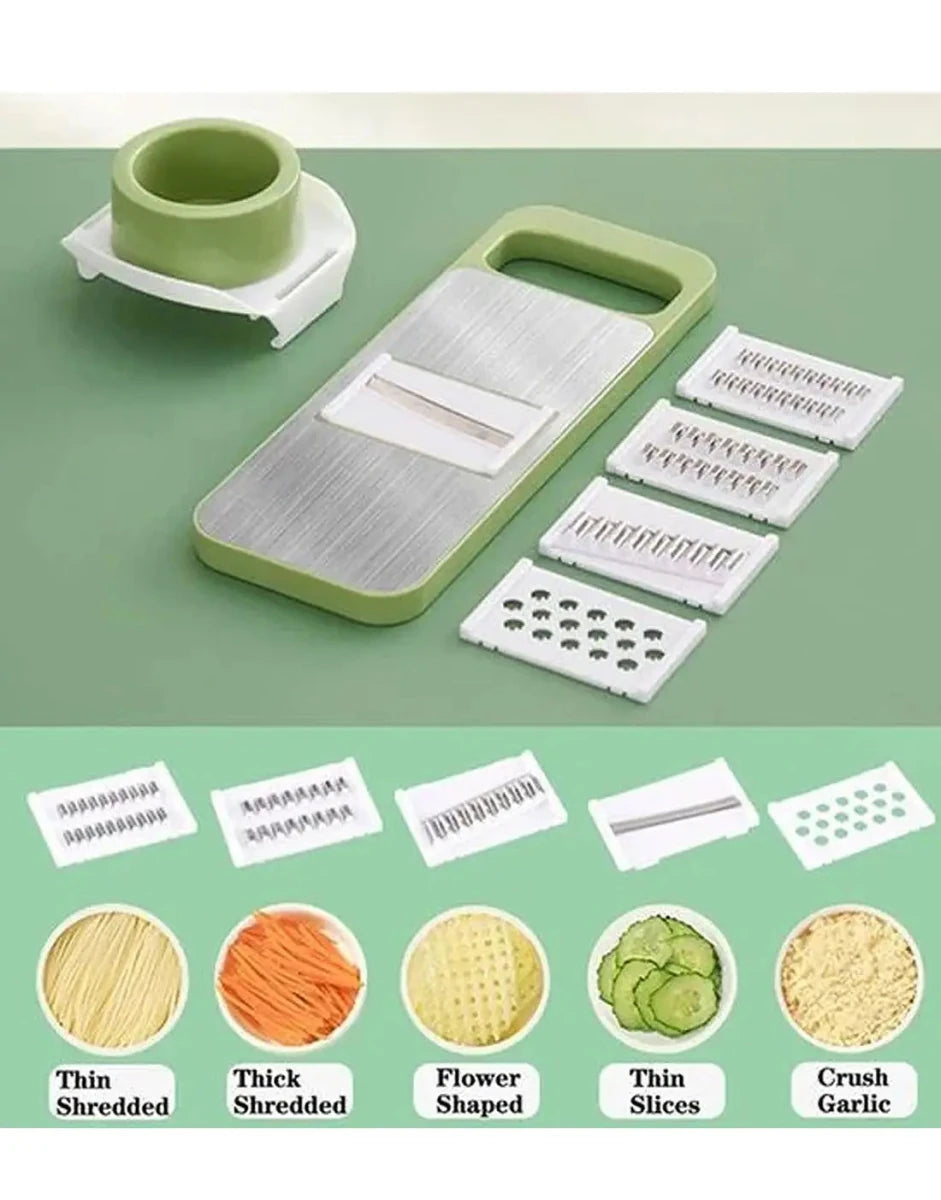 5 - in - 1 Stainless Steel Veg Cutter & Grater - Neatlume